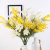 38 cm fiore artificiale finto acacia giallo mimosa peluche pudica spray fiore di seta fiore arredamento per la casa fagiolo rosso pianta