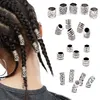 5 / 10pcs Metal Skull dreadlock perles cheveux Braid Ring Femmes Men Scrunchie Punk Viking Collier Houl Plus jêaille