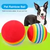 1 st färgglada husdjursleksakbollar Rainbow Foam Ball Interactive Cat Toys Chewing Rattle Scratch Natural Foam Ball Training Pet Supplies