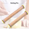 Adjustable Christmas Rolling Pin Kitchen Baking Wooden Rolling Pin with Scaled Flour Pastry Flour Sticks Kneading Tools