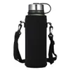 610-1500 ML Water Bottle Cover Bag Pouch Strap Neoprene Water Pouch Holder Shoulder Strap Black Bottle Carrier Insulated Bag