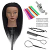 Afro Training Heads Kosmetology Manekin Szkolenie Głowa ludzkie włosy Fo głowa fryzjersing ćwicz manikin głowa z zaciskiem