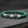 Bracelets de charme Bracelet Bracelet Natural 8 mm Stone Vintage Bouddha Braclet Homme Meditation Yoga Jewelry Lava Tiger Eyes Bued