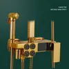 Golden Thermostatic Digital Shower Set Quality Brass Bathtub Mixer kran