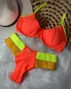 Swimwear femminile push up set di bikini set sexy costume da bagno vintage cuscinetto stampato femminile bikini patchwork costume da bagno