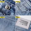 Men's Jeans designer Light Blue Slim Fit Small Feet High end Spring Thin Long Pants 8W7H