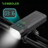 NEWBOLER Power Display 6 LEDs Bike Light USB Aluminum MTB Bicycle Light Kit 5200mAh Battery Cycling Headlight Bike Accessories