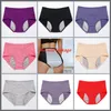 Large Size Mesh Breathable Pre Post Menstrual Leakage Proof Physiological Pants Medium High Waist Solid Colour Ladies Underwear