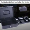 Högkvalitativ 6-8-10 Bärbara smycken Safe Box Cash Storage Box med 2 nycklar och bricka låsbar säkerhet Safe Box Dålig stål301R