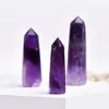 4-7cm 1pc 100% natural Uruguai Deep Ponto roxo Deetyst Crystal Quartz Point Terminou Wand Healing Gemstone Ornamentos de pedra artesanal