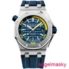 AP Moissanite WIDZA ZEWIEDZIEJ KORY OD OFFSHORE Series Mens 15710st.OO.A027CA.01 Automatyczne mechaniczne 42 mm Dial Night Glow Watch Box Certyfikat Kompletny zestaw