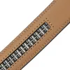 High Quality 3.0-3.1cm Width No Holes Cowhide Leather Belt Without Automatic Buckle Luxury Brand Mens Ratchet Belts Black Brown 240322