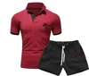 Men's Tracksuits Leisure Sports Set In Stock Summer Short Sleeved Shorts Casual POLO Shirt