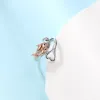 925 Vave du cœur argent sterling animal mignon mère fille Dolphin Ring Sea Ocean Cadeaux de bijoux pour la fête des mères pour femmes maman