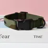 Grüne Tarn Custom Pet Collar Walking Lash Set Personalisierte Welpe -Namensschild -ID einstellbar eingraviert