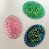 Nouveau bricolage 4pcs 30 mm * 40 mm AB Résine OVAL Flatback Rugestone Flower Wedding Buttons K31