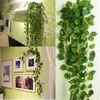 Dekorative Blumen 2m Künstliche Pflanzen Rattan Creeper Green Blatt Efeu für Home Wedding Decor DIY Hängende Girlande gefälschte Weihnachtsdekoration