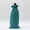 Drawstring Wine Bottle Bag Imitation Linen Liquor Bags Covers Red Wines Storage Sack Christmas Dinner Table Decorations TH1383