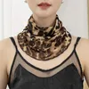 Halsdukar 2024 Fashion Flower Printing Designer Women Ring Scarves Neck Soft Scarf For Cover Sunscreen Veil Ice Silk Face Mask 240410