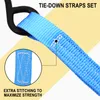 6M Ratchet Tie Down Straps with Padded Handles 2646 LB Break Strength Safety Lashing Belt Lock S Hooks for Cargo Motorcycle RV