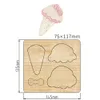 2021 Nouveau modèle de pochoir à découpage de crème glacée pour bricolage en papier de plateau photo album de cartes-cadeaux coupées coupe-bois en bois