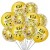 10 stcs Eid Mubarak Ballonnen Set goud paarse confetti latex ballen Islam Muslim Ramadan Festival Party Decorations Leveringen Globo's