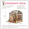 Cutebee Diy Mini Dollhouse Miniature Greenhouse Kit Wood Flower Home Led Lighting Building Toys for Children Kid Gift Garden