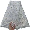 Black/White de alta qualidade lacas lace tecido líquido francês bordado de tule renda de tecido para vestido de festa de casamento nigeriano