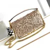 5 timmar varmt! Bästa pris! Luxur Designer Big V Shoulder Baguette Bag for Women High Quality Luxury Fashion Crossbody Bags Sequin New Ladies Totes Bling Handbags Pures