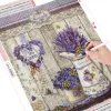 Huacan Diamond Målning Full borr Square Lavender Diamond Embrodery Cross Stitch Flower Mosaic Kitchen Nedlework Home Decor