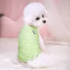 Köpek giyim karikatür baskı nefes alabilen yelek sevimli içi boş polyester yaz kedi tişört örgü yavru yavru yumuşak giyim