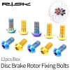 Rischio 12pcs M5*10 mm Bike Disco Freno Bulloni di fissaggio TC4 Bicycle MTB Bike Bike UltraLight Brake Cicling Accessori