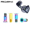 RISK M5x14.2mm Road Bike Cycling Bicycle Rear Derailleur Jockey Wheel Fixed Bolt Screw For Bike Pulley Lightweight Hollow