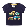 T-shirts Jumping Meters New Arrival Boys T Shirts For Summer Cotton Cartoon Aircraft Embroidery Toddler Kids Tees Baby Tops Clothes 240410