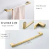 Badkamer hardware set geborsteld gouden gewaad haak handdoek railbar rek balk tissuepapier houder badkamer accessoires