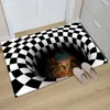 3d visuel clown mat de sol Halloween Mat d'entrée de porte d'entrée de porte horreur terrifiante Mat de pied Halloween décor pour la maison 40 * 60cm