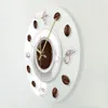 Coffee Hand Coffee Beans Wall Clock with LED Backlight Modern Design Cafe Coffee Mug Reloj De Pared Kitchen Acrylic Wall Watch