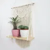 Tapestries macrame hangende planter mand wand handgemaakte plantenhanger pot tassel houten plank tapijt appartement slaapzaal kamer decoratie