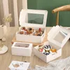 10pcs Fenster Cupcake Boxen Kraftpapierpapt Cupcake Packungsschachtel für Kuchen Muffin Kekse Süßigkeiten Weihnachten Hochzeitsfeier Geburtstag