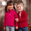 Por 2-8 anos infantil infantil de outono da primavera menina dupla jaqueta de lã polar macio quente