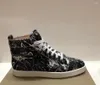 Buty swobodne Graffiti Spring High Top SO FOUT Men 2024 Flats Sole Prace Bieganie Modna Sneaker Tenis Masculino Duży rozmiar