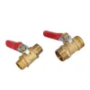 Connettore di rubinetto del tubo flessibile da giardino 1/4 "3/8" filo BSP maschio a maschio con leva rossa Connettore di montaggio del tubo dell'interruttore di flusso dell'acqua