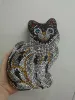 Kedi ŞEKİL KADIN RHINESTONES Debriyaj Çanta Taşları Akşam Düğün Kokteyl Minaudiere Çanta ve Çanta Bayanlar Elmas Debriyaj Çantaları