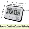 Digital Kitchen Countdown Timer: Teachers Classroom Counter Large LCD Loud Netic Clip Kids Simple Clock Mini Small Stopwatch