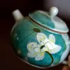 150ml Boutique Hand-painted Lotus Ceramic Tea Pot Underglaze Color Singer Pot With Filter Tea Maker Small Pot Kung Fu Teaware