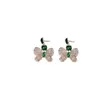 Sier Needle Emerald Diamond Butterfly Square med högkvalitativa modeörhängen, fashionabla ljusa örhängen