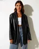 Costumes de femmes Blazers Femmes Pu Leather Blazera Cold de couches sur mesure