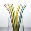 4Pcs Glass Straws Eco-friendly Reusable Drinking Straws 20cm Multicolour Cocktail Straws for Smoothies Milkshake Bar Drinkware