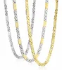 Collar de acero inoxidable de alta calidad cadena de hombres bizantino joyas de joyería de oro tono de plata de 8 mm de ancho 55 cm de 22 pulgadas244p8085437