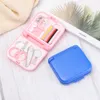 1set Mini Kit de couture Boutons Pins Boîtes de rangement Ménage Portable Chiffre de voyage Ciseaux à aiguille Aigle